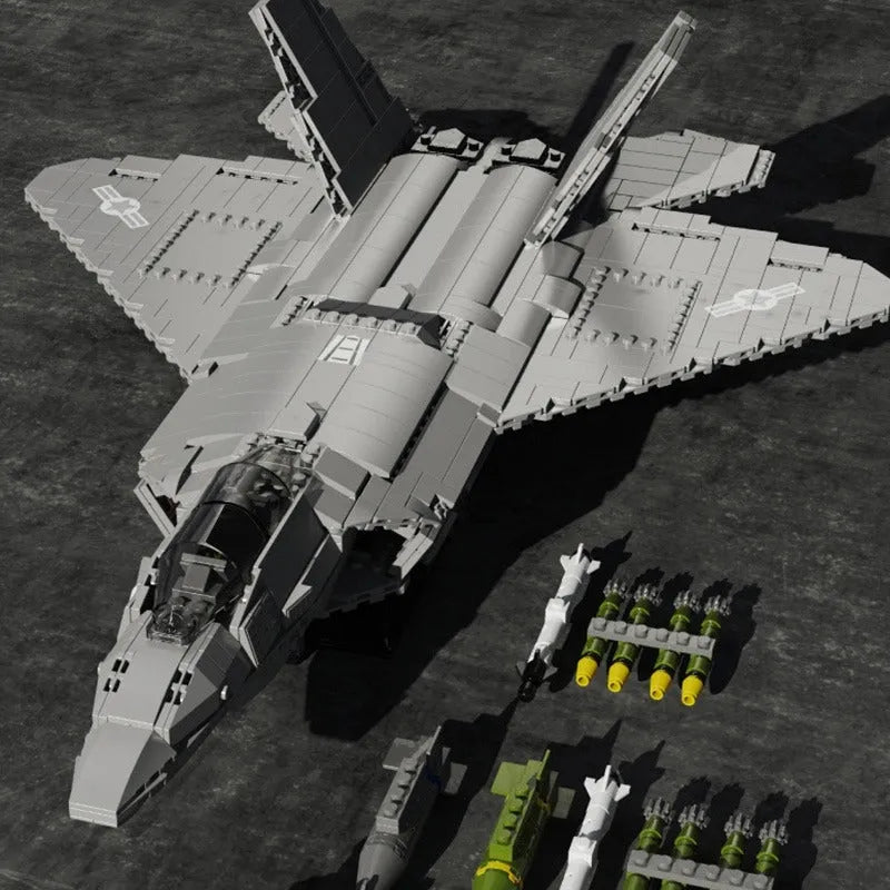 JuHang MOC Building Block Set: F-22 Raptor Stealth Aircraft, Model 88003