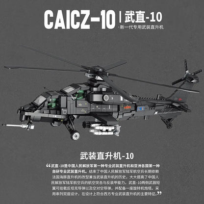 JuHang MOC Building Block Set: WZ-10 Gunship Attack Helicopter, Model 88019