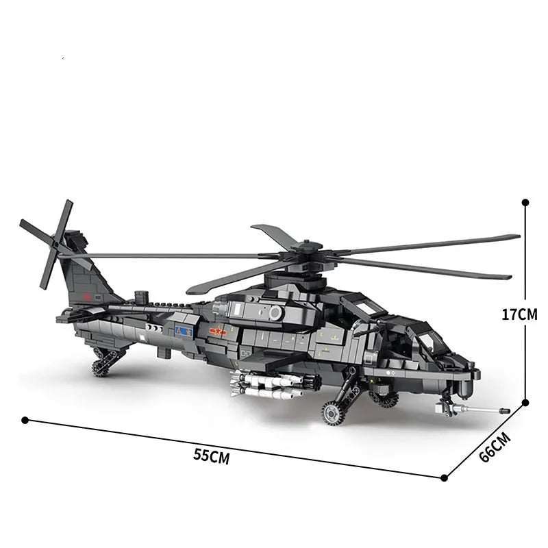 JuHang MOC Building Block Set: WZ-10 Gunship Attack Helicopter, Model 88019