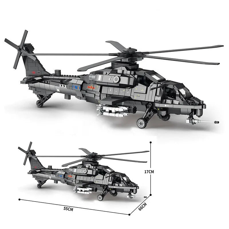 JuHang MOC Building Block Set: WZ-10 Gunship Attack Helicopter, Model 88019