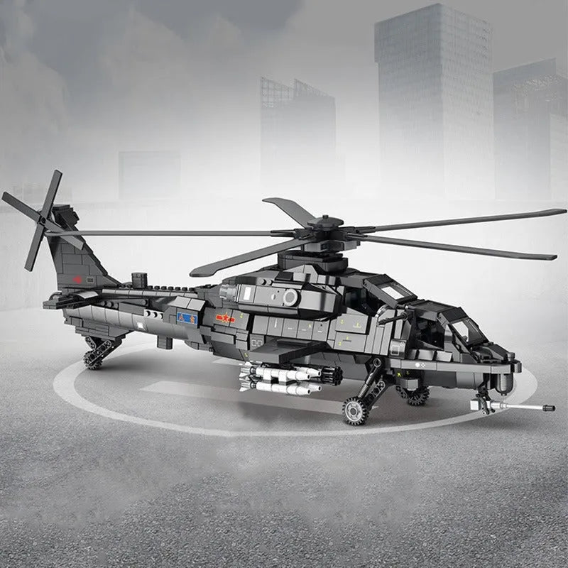 JuHang MOC Building Block Set: WZ-10 Gunship Attack Helicopter, Model 88019