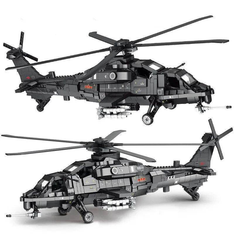 JuHang MOC Building Block Set: WZ-10 Gunship Attack Helicopter, Model 88019