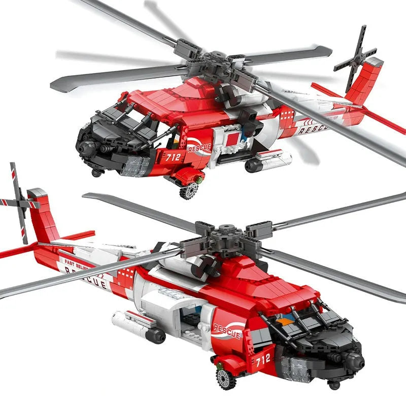JuHang Building Block Set: HH-60J Search And Rescue Helicopter, Model 88012