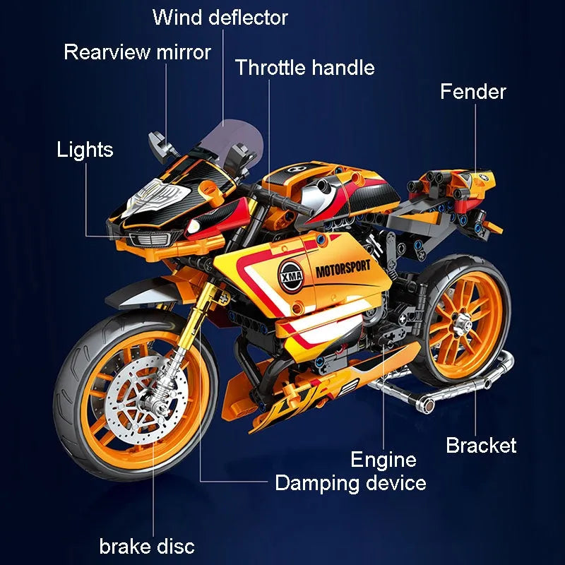 JuHang MOC Building Block Set: Bike BMW HP2 Racing Motorcycle 82002