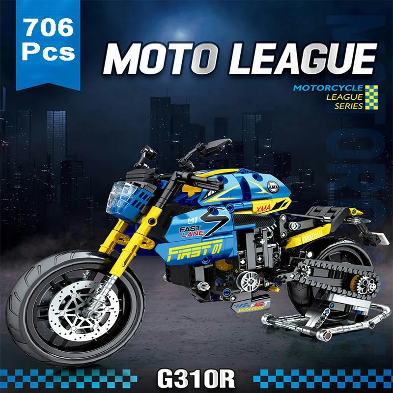 JuHang MOC Building Block Set: Bikes BMW G310R Racing Motorcycle 82001