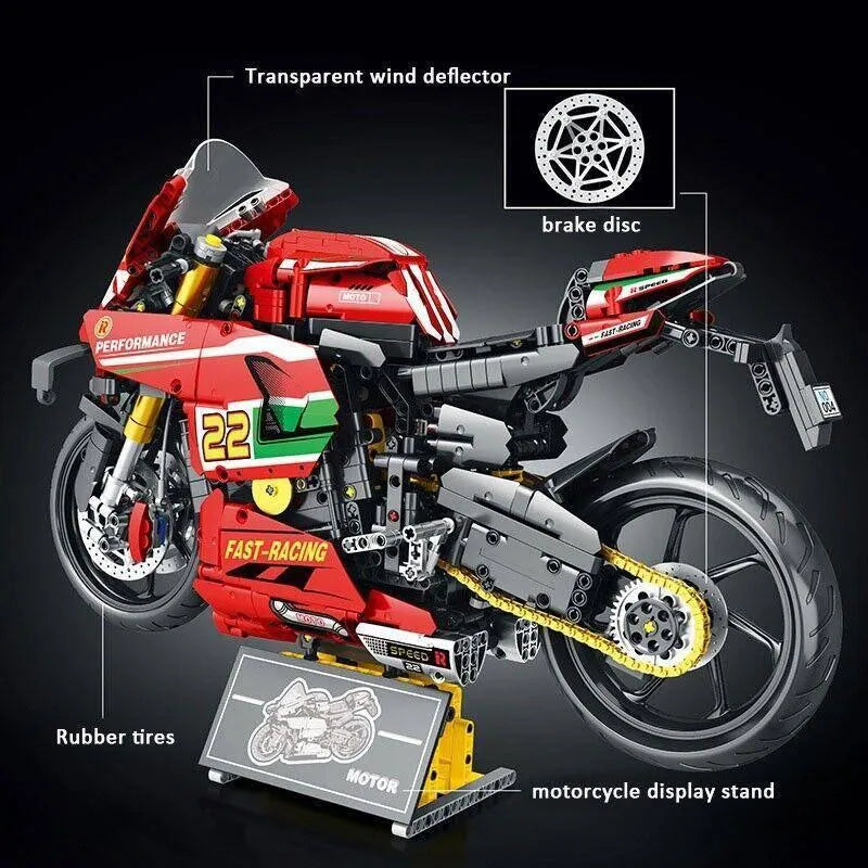 JuHang MOC Building Block Set: Ducati V4R Sport Motorcycle 85004