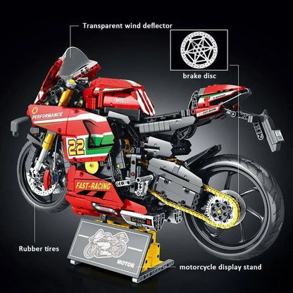 JuHang MOC Building Block Set: Ducati V4R Sport Motorcycle 85004