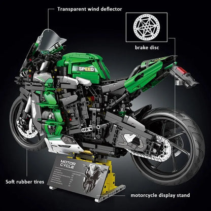 JuHang MOC Building Block Set: H2 Racing Motorcycle 85003