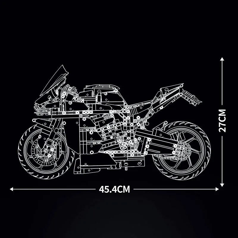 JuHang MOC Building Block Set: H2 Racing Motorcycle 85003
