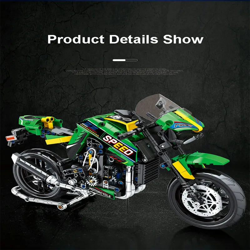 JuHang MOC Building Block Set: Kawasaki Z900 Racing Motorcycle 82004
