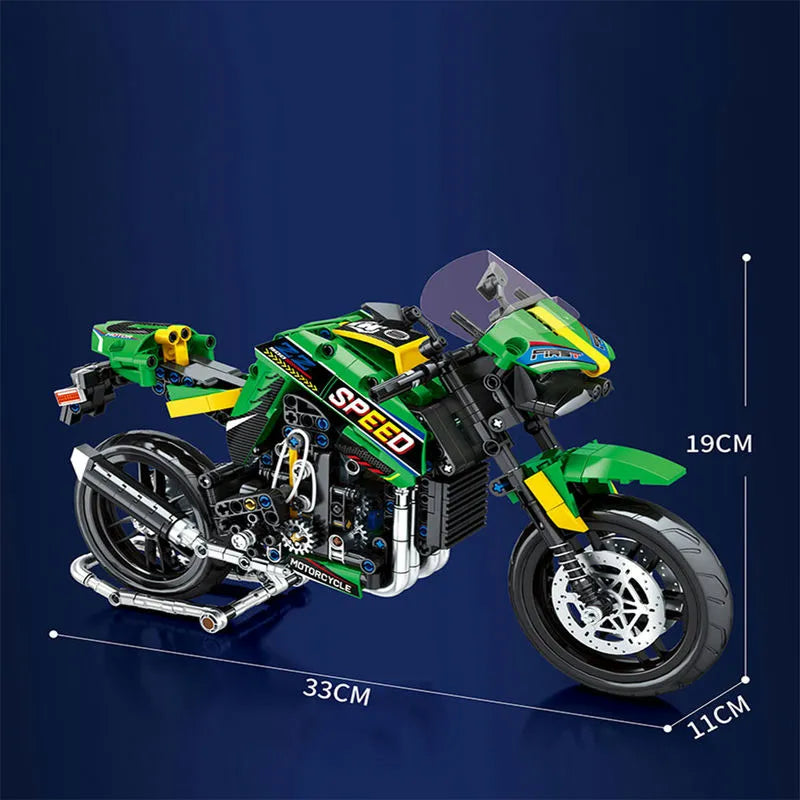JuHang MOC Building Block Set: Kawasaki Z900 Racing Motorcycle 82004