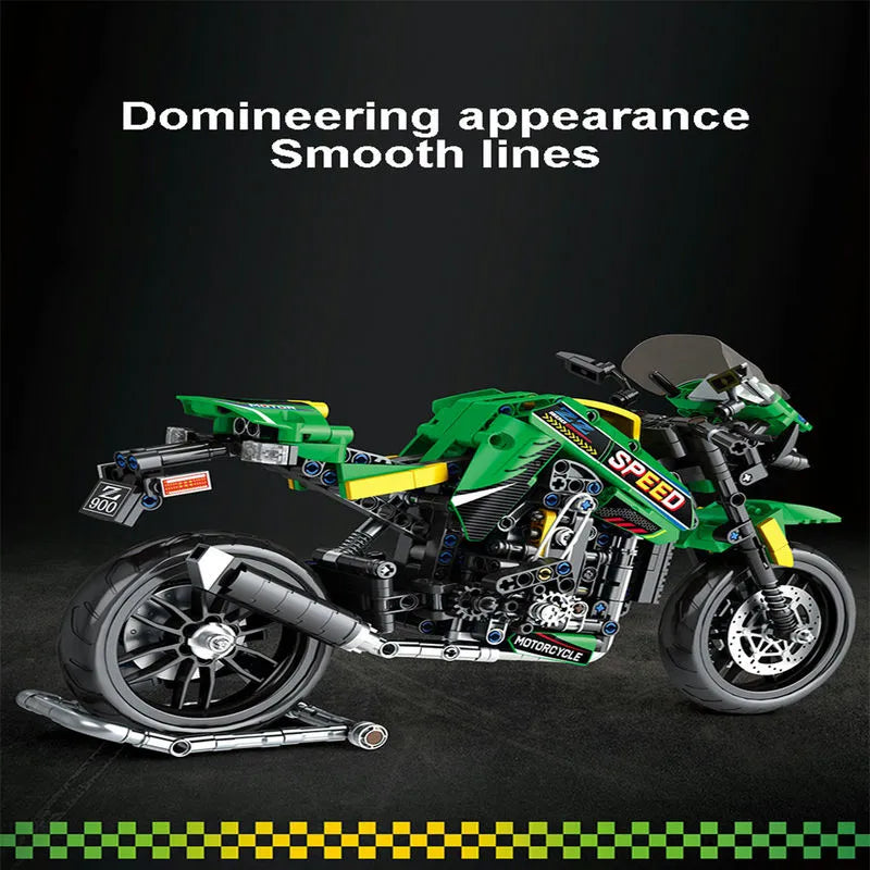 JuHang MOC Building Block Set: Kawasaki Z900 Racing Motorcycle 82004