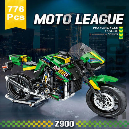 JuHang MOC Building Block Set: Kawasaki Z900 Racing Motorcycle 82004