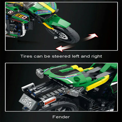 JuHang MOC Building Block Set: Kawasaki Z900 Racing Motorcycle 82004