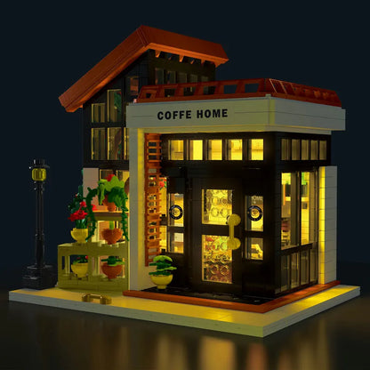 MORK Building Block Set: Sunshine Coffee Store House LED 031062