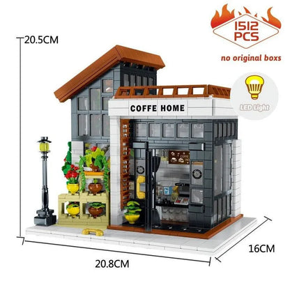 MORK Building Block Set: Sunshine Coffee Store House LED 031062