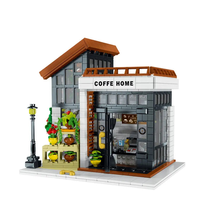 MORK Building Block Set: Sunshine Coffee Store House LED 031062