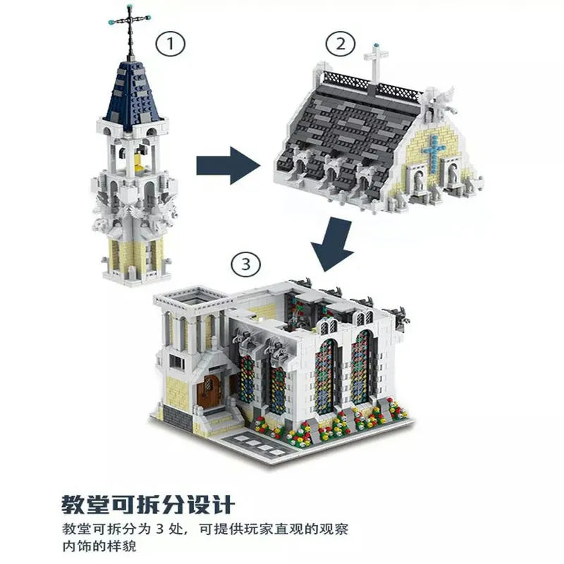 MORK MOC Building Block Set: Medieval City Church 033006