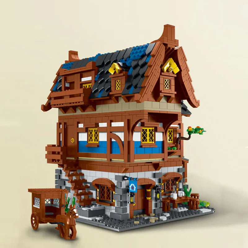 MORK MOC Building Block Set: Medieval Town Tavern, Model 033002