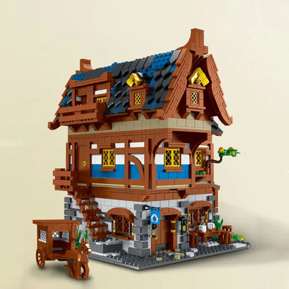 MORK MOC Building Block Set: Medieval Town Tavern, Model 033002