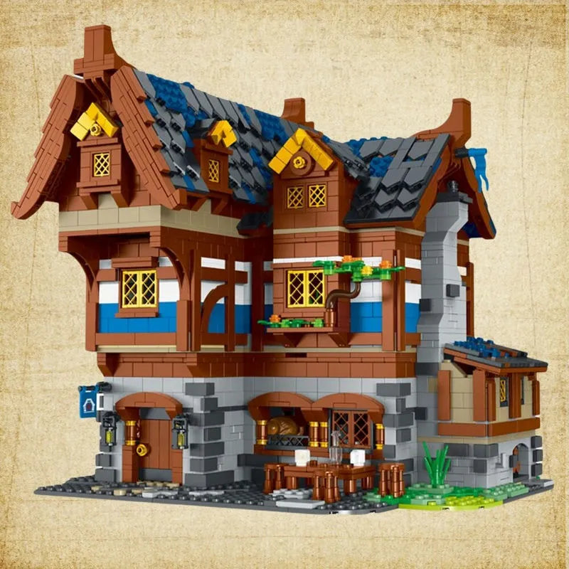 MORK MOC Building Block Set: Medieval Town Tavern, Model 033002