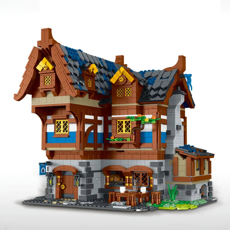 MORK MOC Building Block Set: Medieval Town Tavern, Model 033002