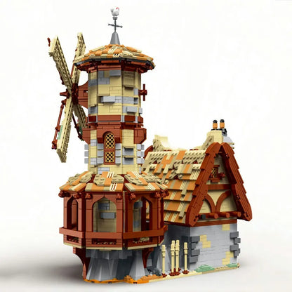 MORK MOC Building Block Set: Medieval Town Windmill, Model 033009