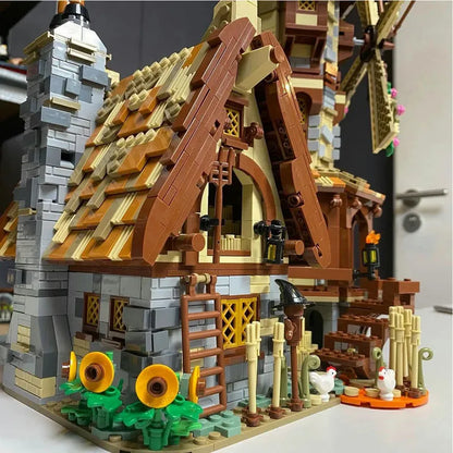 MORK MOC Building Block Set: Medieval Town Windmill, Model 033009