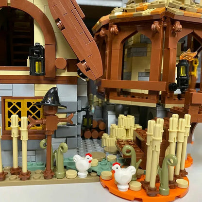 MORK MOC Building Block Set: Medieval Town Windmill, Model 033009