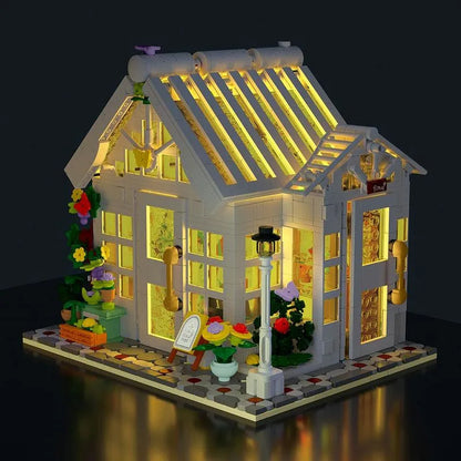 MORK MOC Building Block Set: Sunshine Flower Store LED 031061