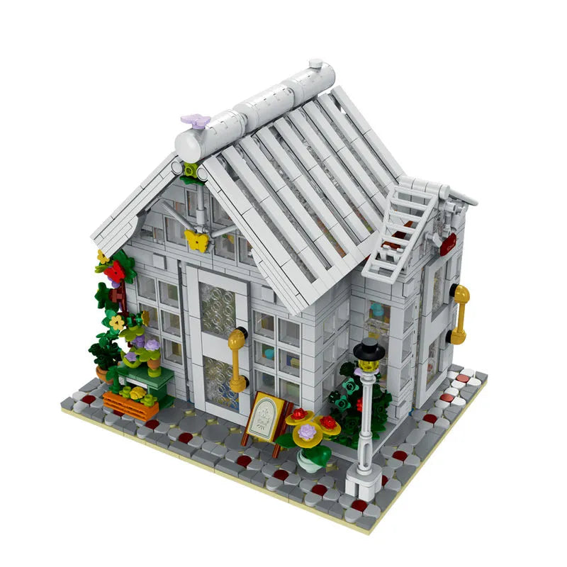 MORK MOC Building Block Set: Sunshine Flower Store LED 031061