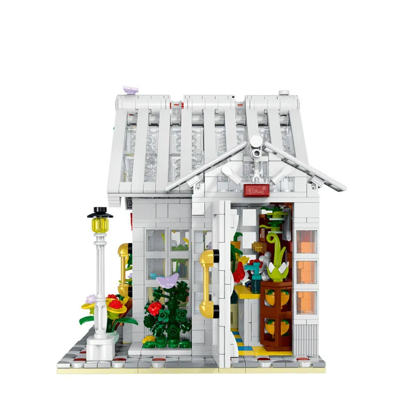MORK MOC Building Block Set: Sunshine Flower Store LED 031061