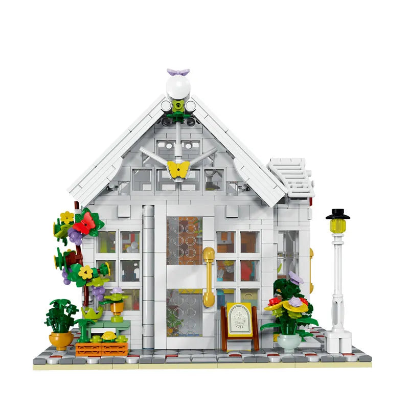 MORK MOC Building Block Set: Sunshine Flower Store LED 031061