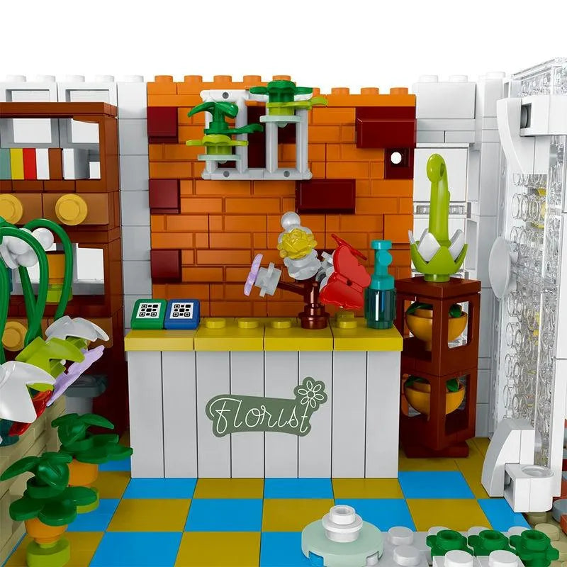 MORK MOC Building Block Set: Sunshine Flower Store LED 031061
