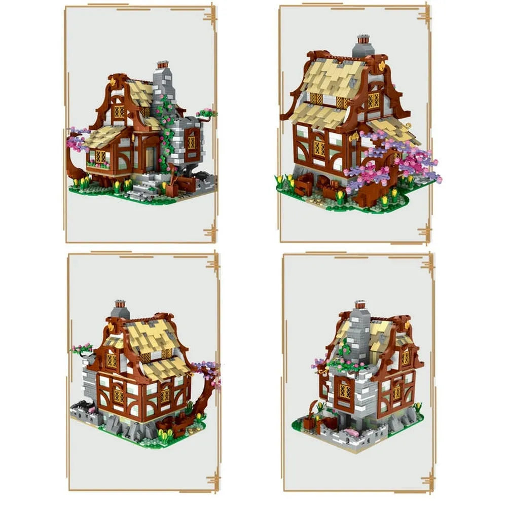 MORK MOC Building Block Set: Medieval Town Farm House, Model 033004