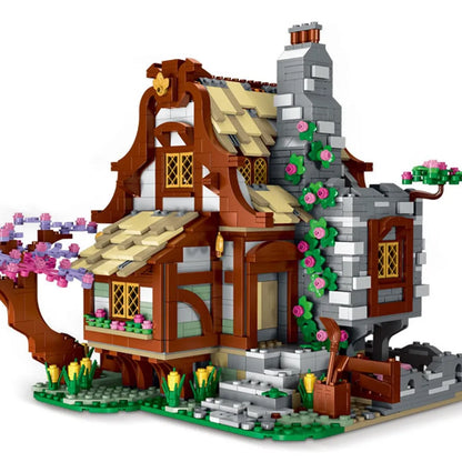 MORK MOC Building Block Set: Medieval Town Farm House, Model 033004