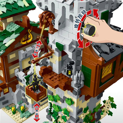 MORK MOC Building Block Set: Medieval Town Stable Guard Tower, Model 033001