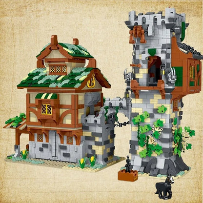 MORK MOC Building Block Set: Medieval Town Stable Guard Tower, Model 033001