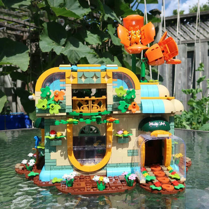 MORK MOC Building Block Set: Toon City Flowers Shop Store LED, Model 031051