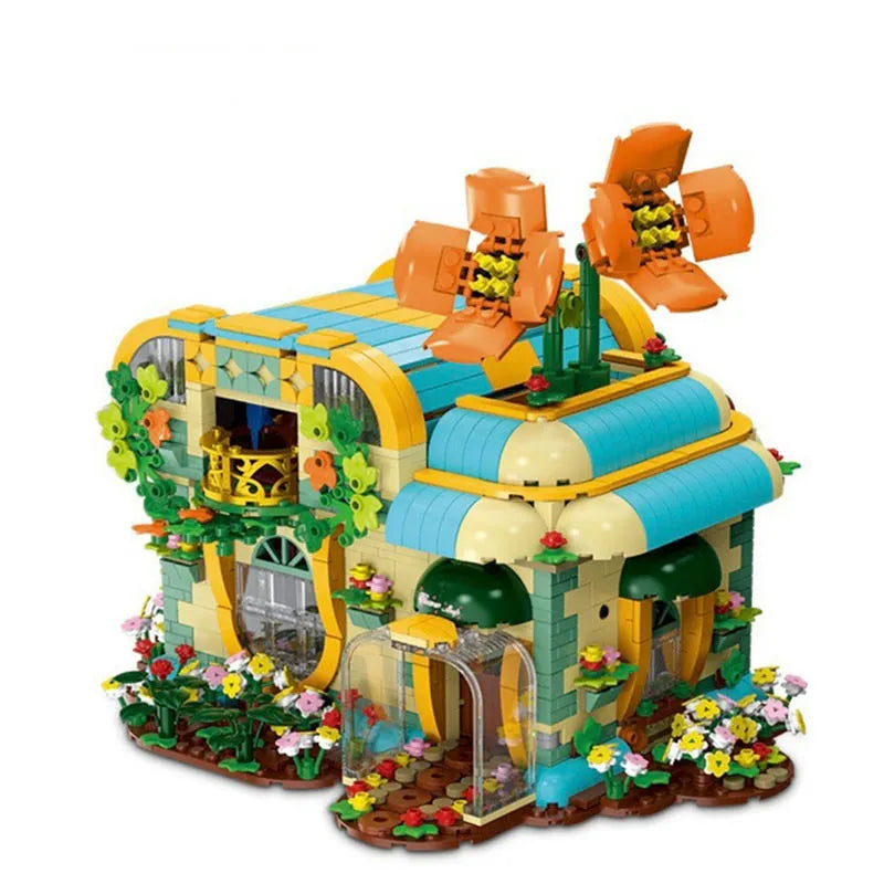 MORK MOC Building Block Set: Toon City Flowers Shop Store LED, Model 031051