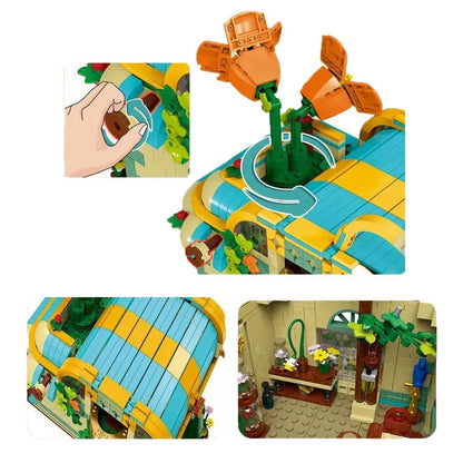 MORK MOC Building Block Set: Toon City Flowers Shop Store LED, Model 031051