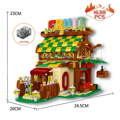 MORK MOC Building Block Set: Toon City Fruit House LED 031052