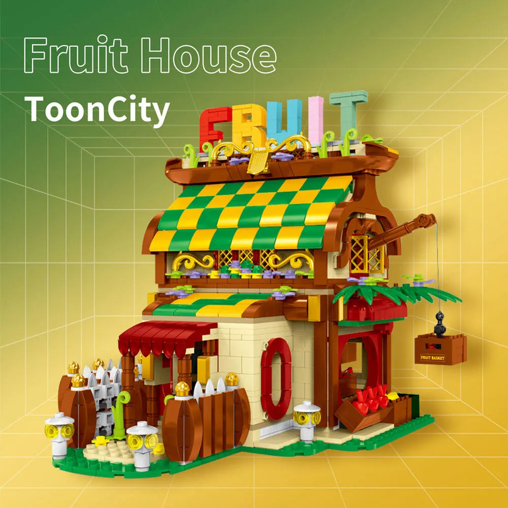 MORK MOC Building Block Set: Toon City Fruit House LED 031052