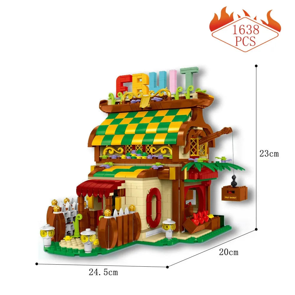 MORK MOC Building Block Set: Toon City Fruit House LED 031052