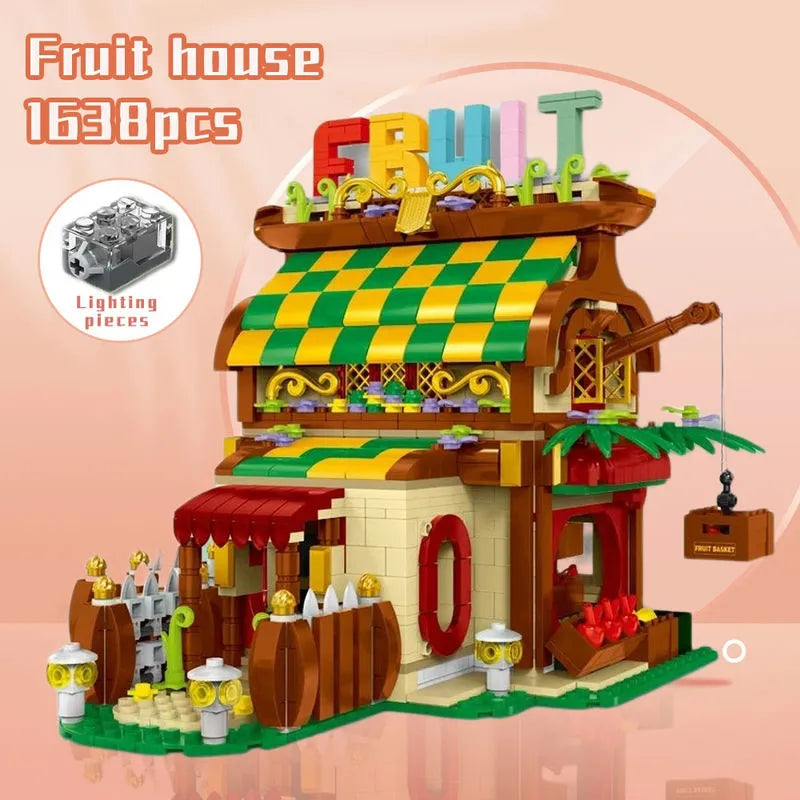 MORK MOC Building Block Set: Toon City Fruit House LED 031052