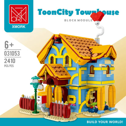 MORK MOC Building Block Set: Toon City Town Villa House LED, Model 031053