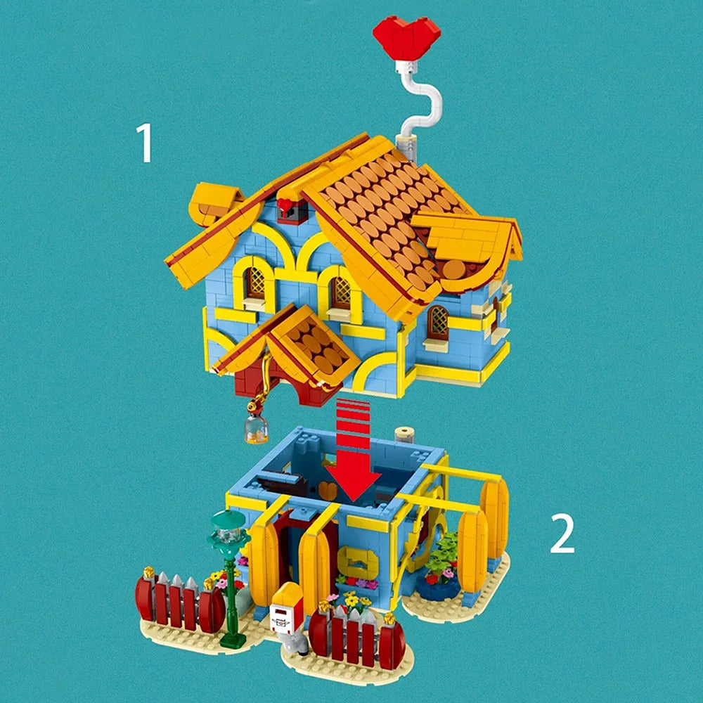 MORK MOC Building Block Set: Toon City Town Villa House LED, Model 031053