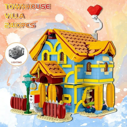 MORK MOC Building Block Set: Toon City Town Villa House LED, Model 031053