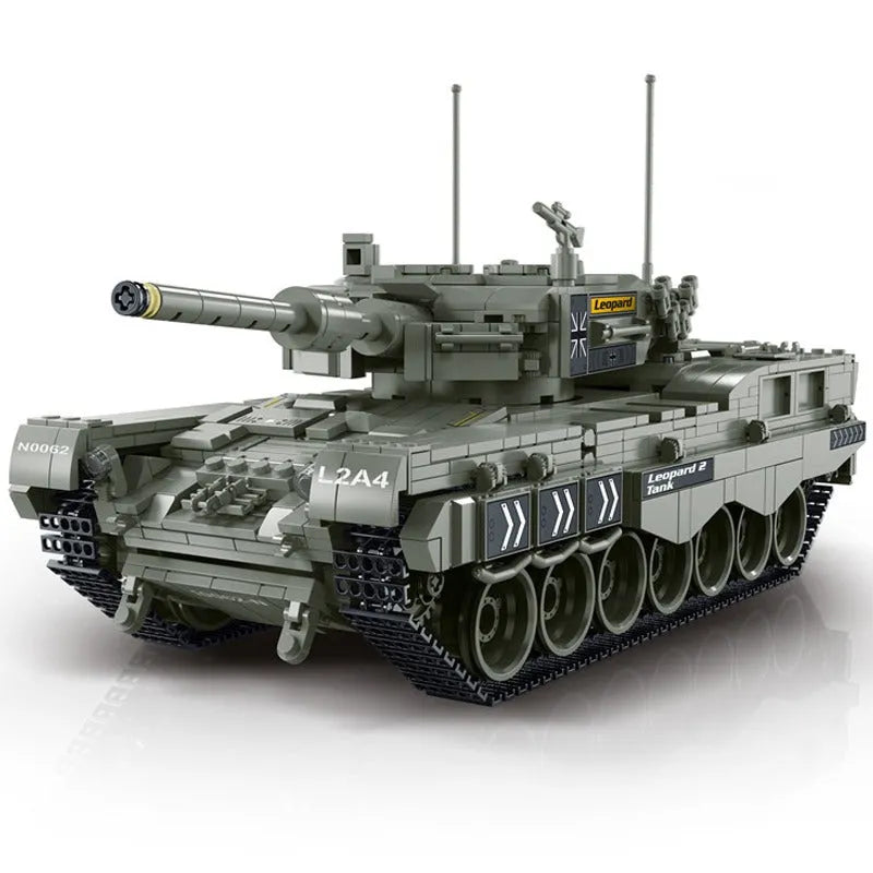MORK MOC Building Block Set: WW2 Leopard 2A4 Battle Tank, Model 027001