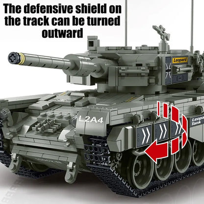 MORK MOC Building Block Set: WW2 Leopard 2A4 Battle Tank, Model 027001